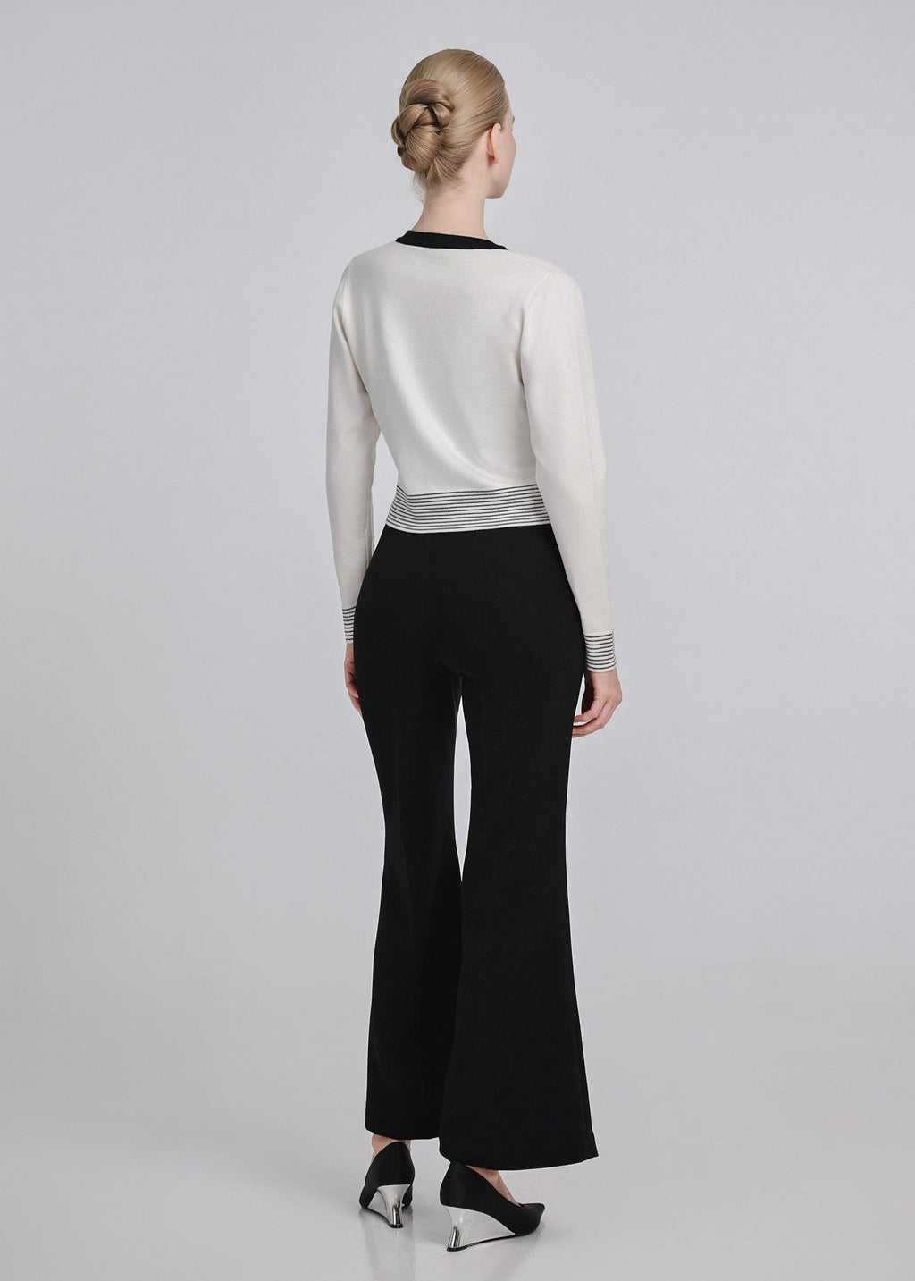 High-Rise Ribbed Flared Pants