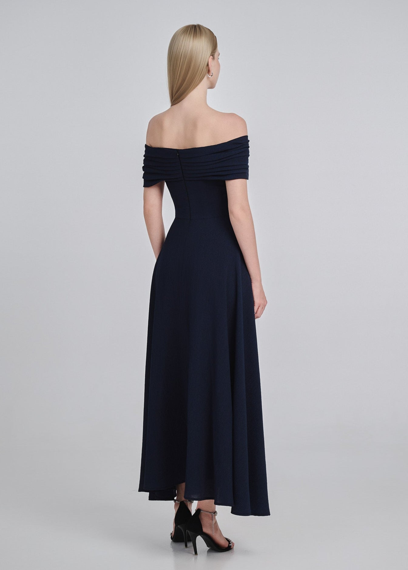 Draped Off-Shoulder Maxi Dress