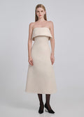 Textured Taffeta Strapless Midi Dress