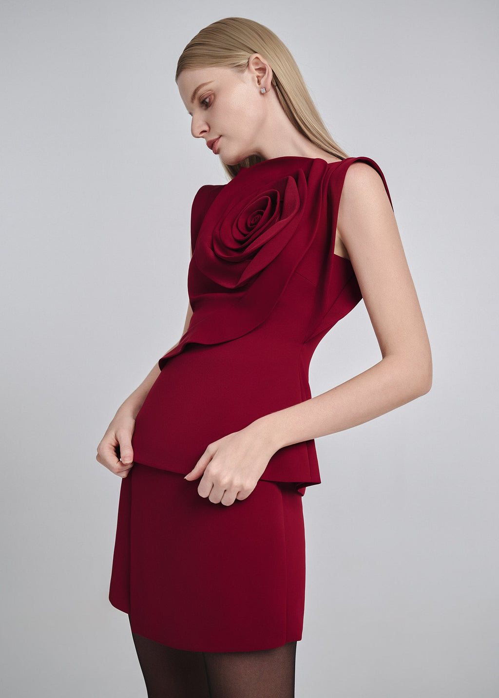 Rose Draped Boatneck Top