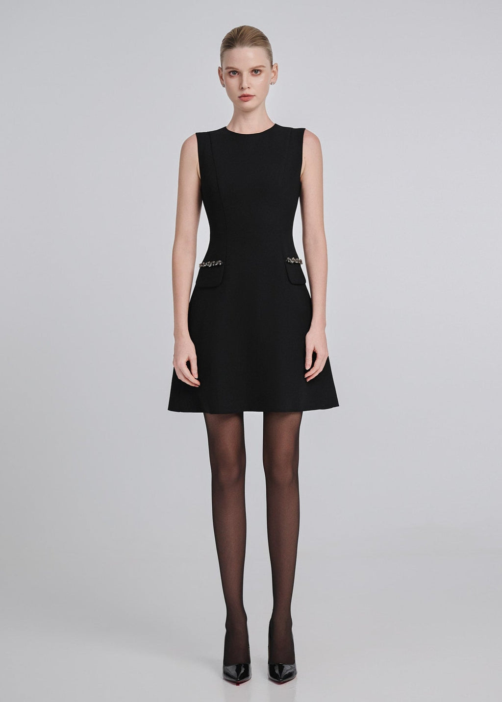 Embellished Pocket Mini Dress