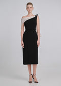 Crystal-Embellished One-Shoulder Dress