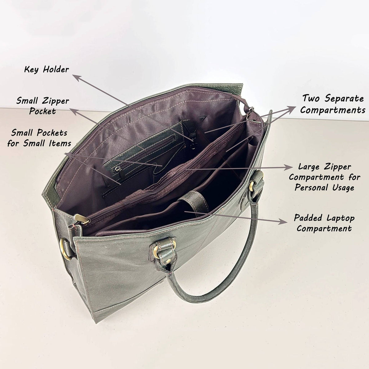 The Signature 17" Leather Laptop Bag, Oakwood