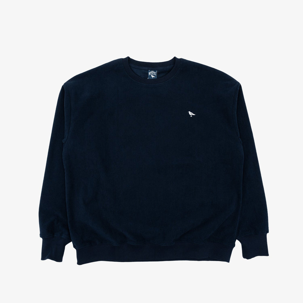 Logo Corduroy Crewneck in Navy