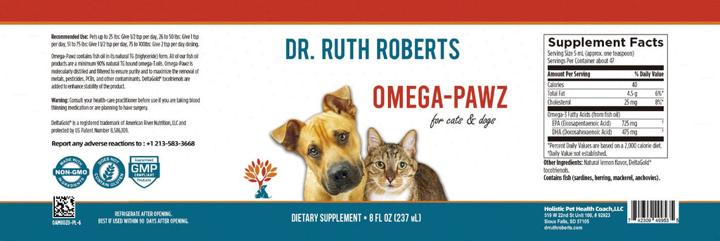 Omega Pawz — Liquid Omega-3 Fish Oil with EPA & DHA for Dogs & Cats | Dr. Ruth Roberts