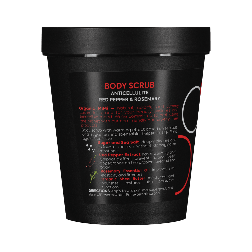 Organic Mimi, Body Scrub Anticellulite Red Pepper & Rosemary, 250 g