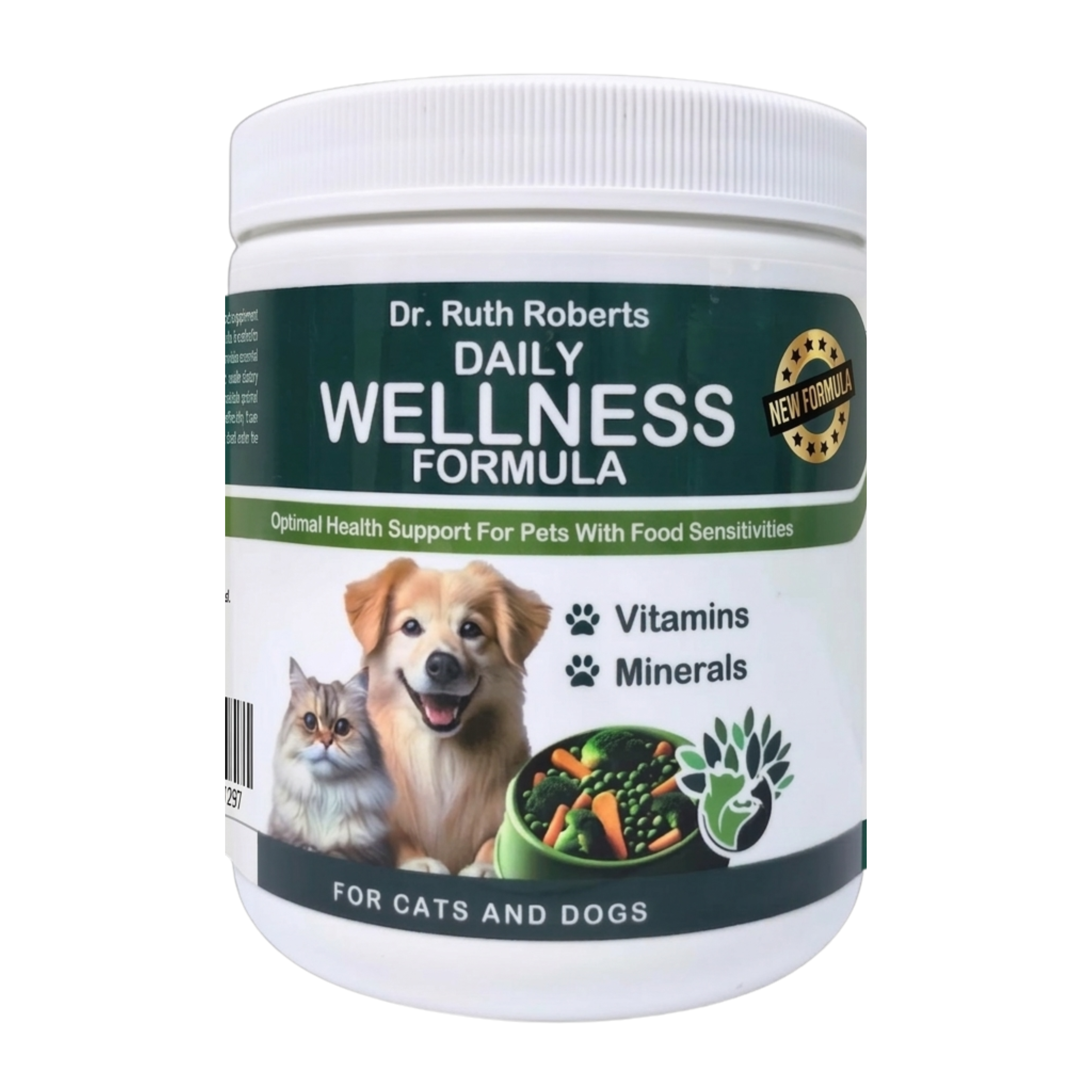Pet’s Daily Wellness Formula — Glandular-Free Multivitamin for Dogs & Cats | Dr. Ruth Roberts
