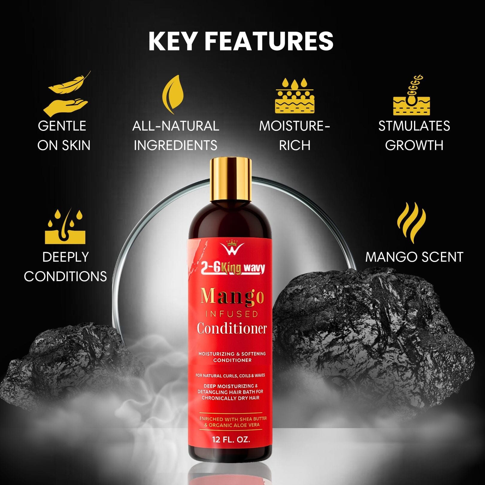 Mango Moisturizing Conditioner for Soft, Manageable Hair (Conditioner Bottle)