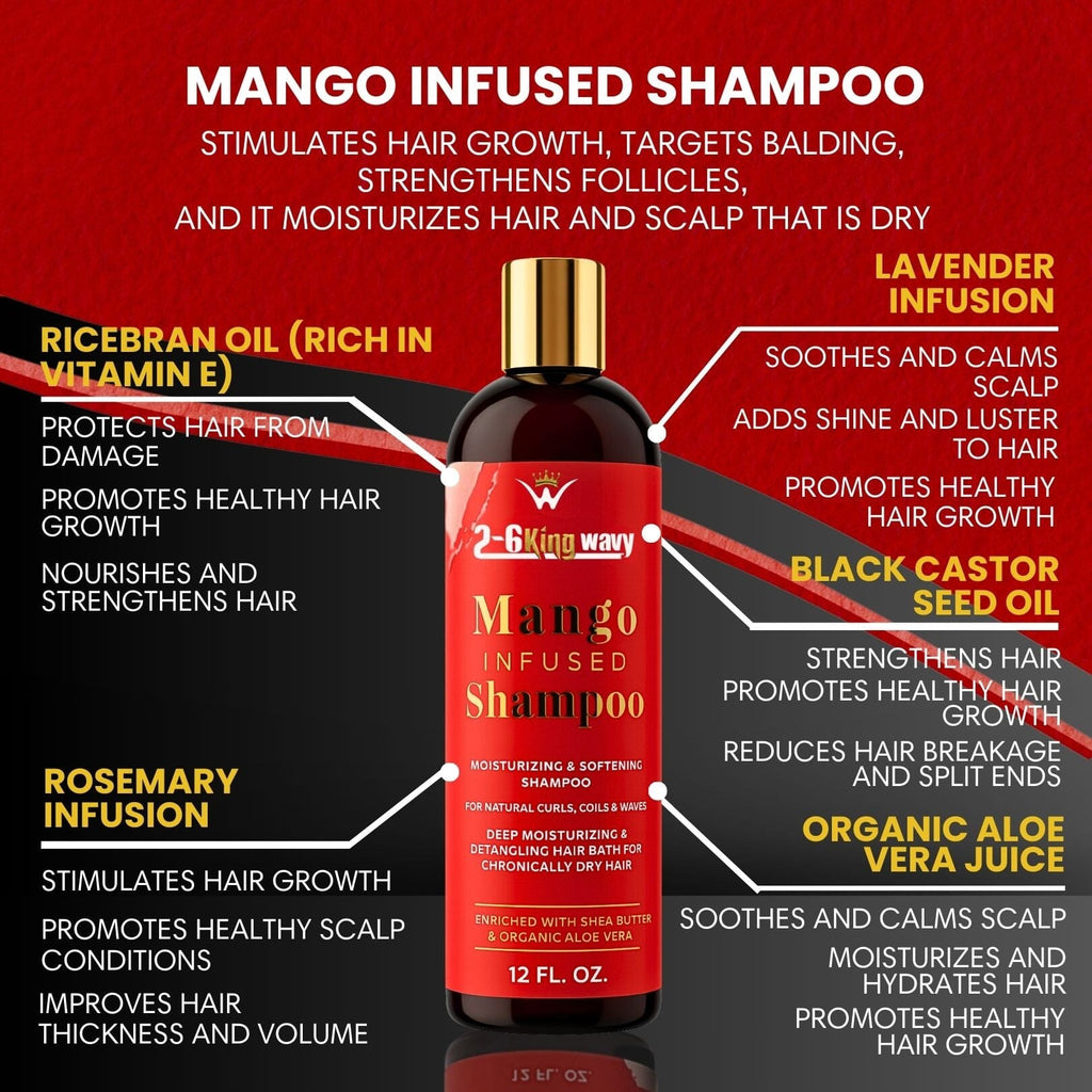 Mango Moisturizing Shampoo for Waves & Coarse Hair (Shampoo Bottle)