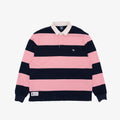 Classic Striped Rugby Shirt in Pink and Navy