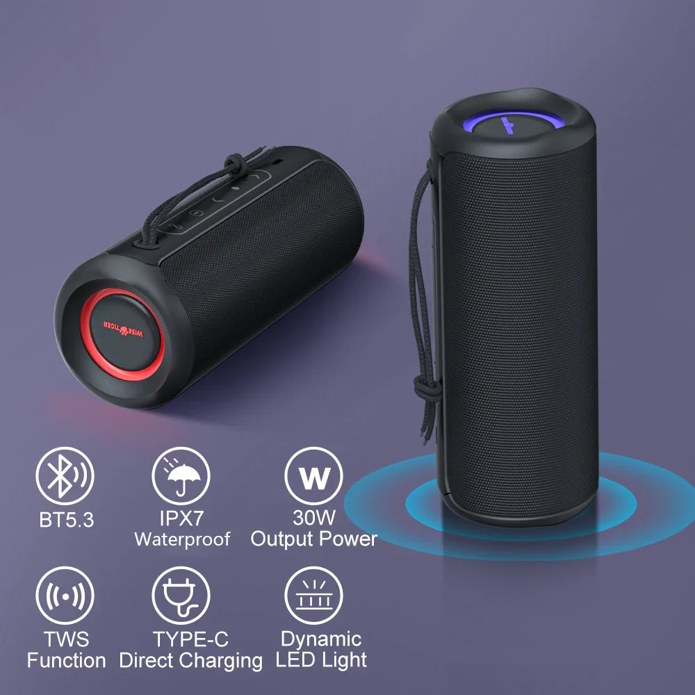 P3 Portable Bluetooth Speaker — 30W, IPX7 Waterproof, RGB Lights | Electronics Den