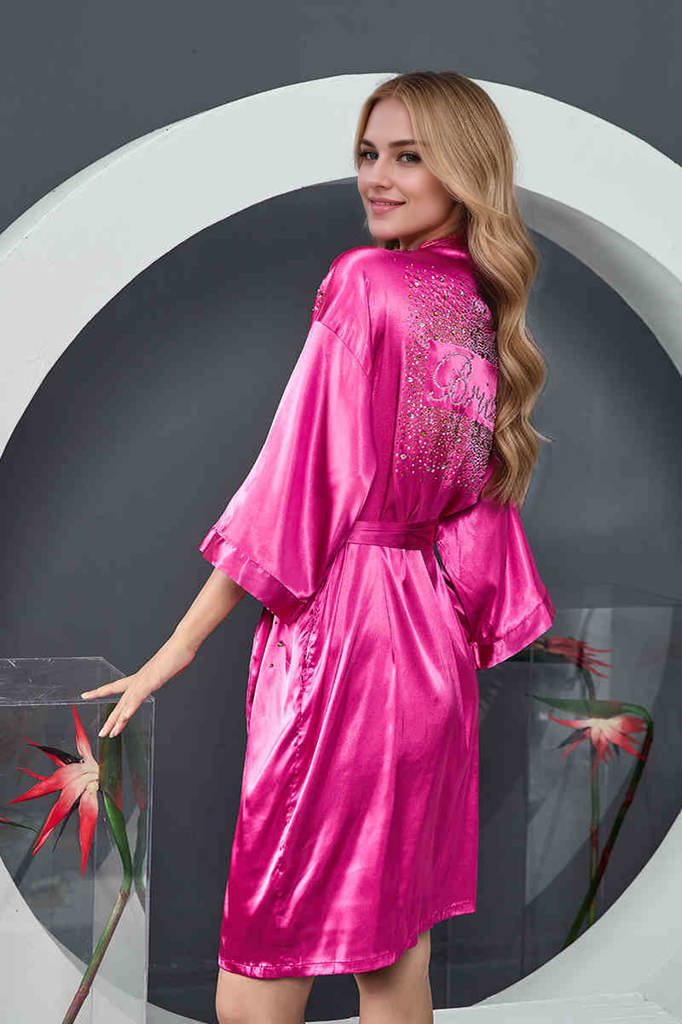 Luxurious Rhinestone Satin Bridal & Bridesmaid Robe – Sparkling Elegance for Weddings