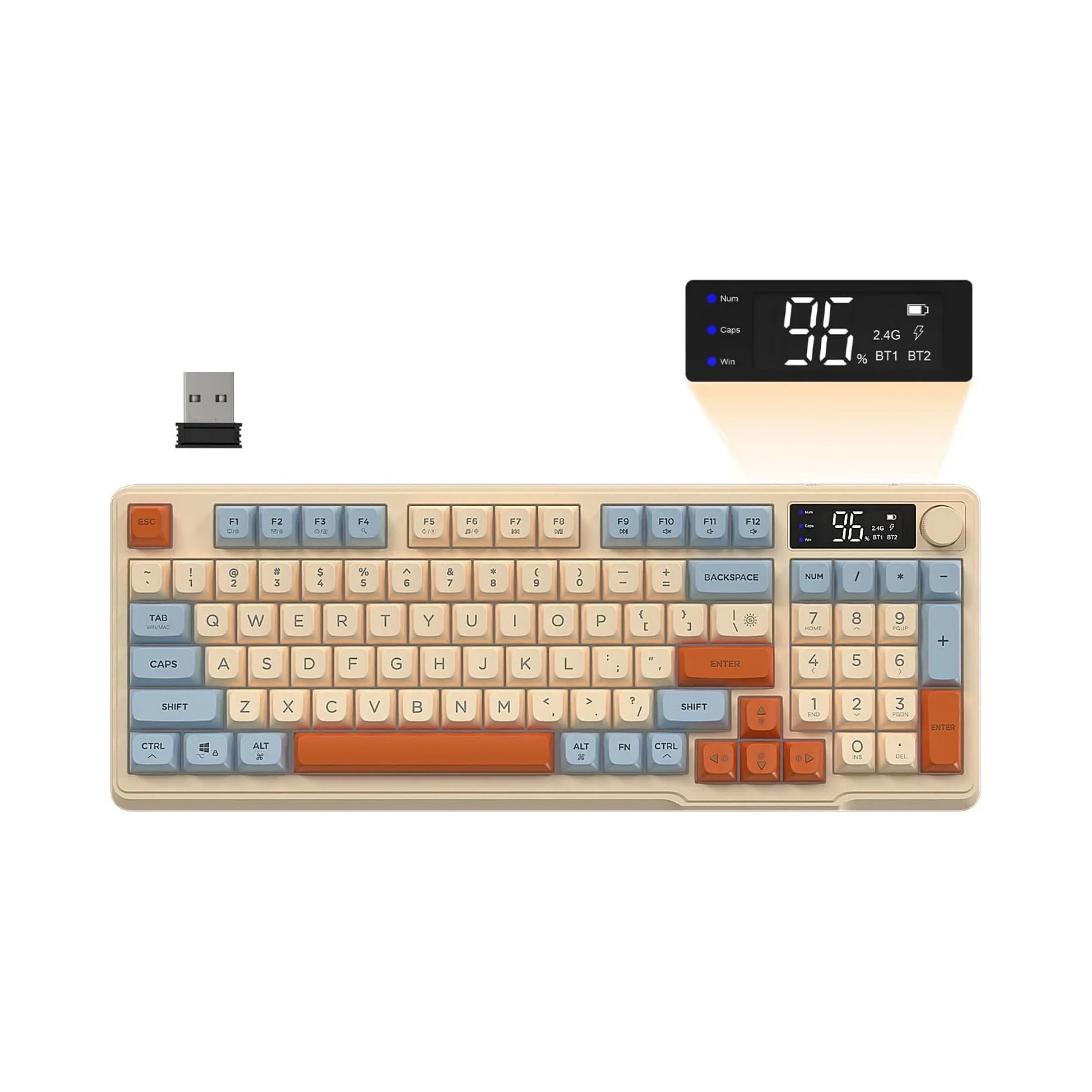 M96 Wireless Mechanical Gaming Keyboard — 94 Keys, 2.4GHz, LED Backlight | Electronics Den