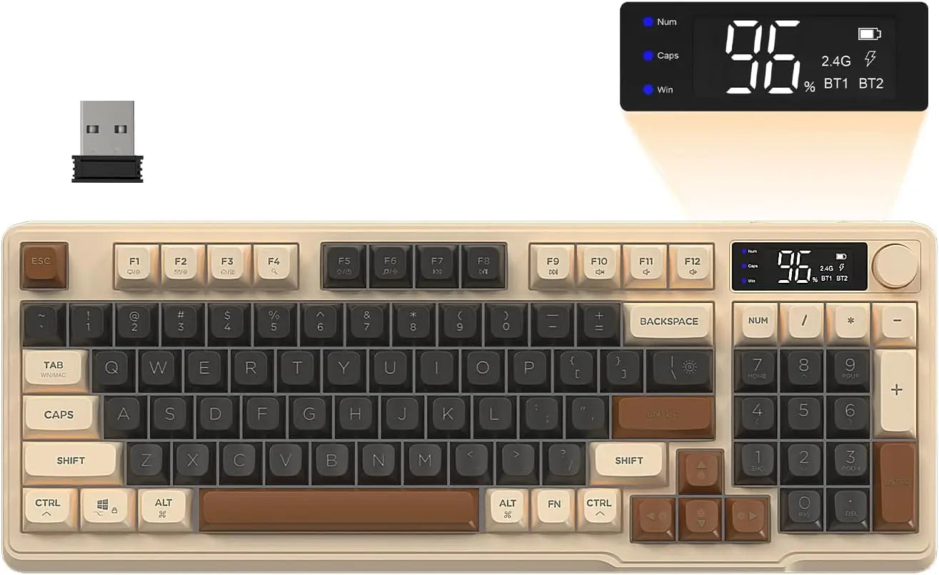 M96 Wireless Mechanical Gaming Keyboard — 94 Keys, 2.4GHz, LED Backlight | Electronics Den