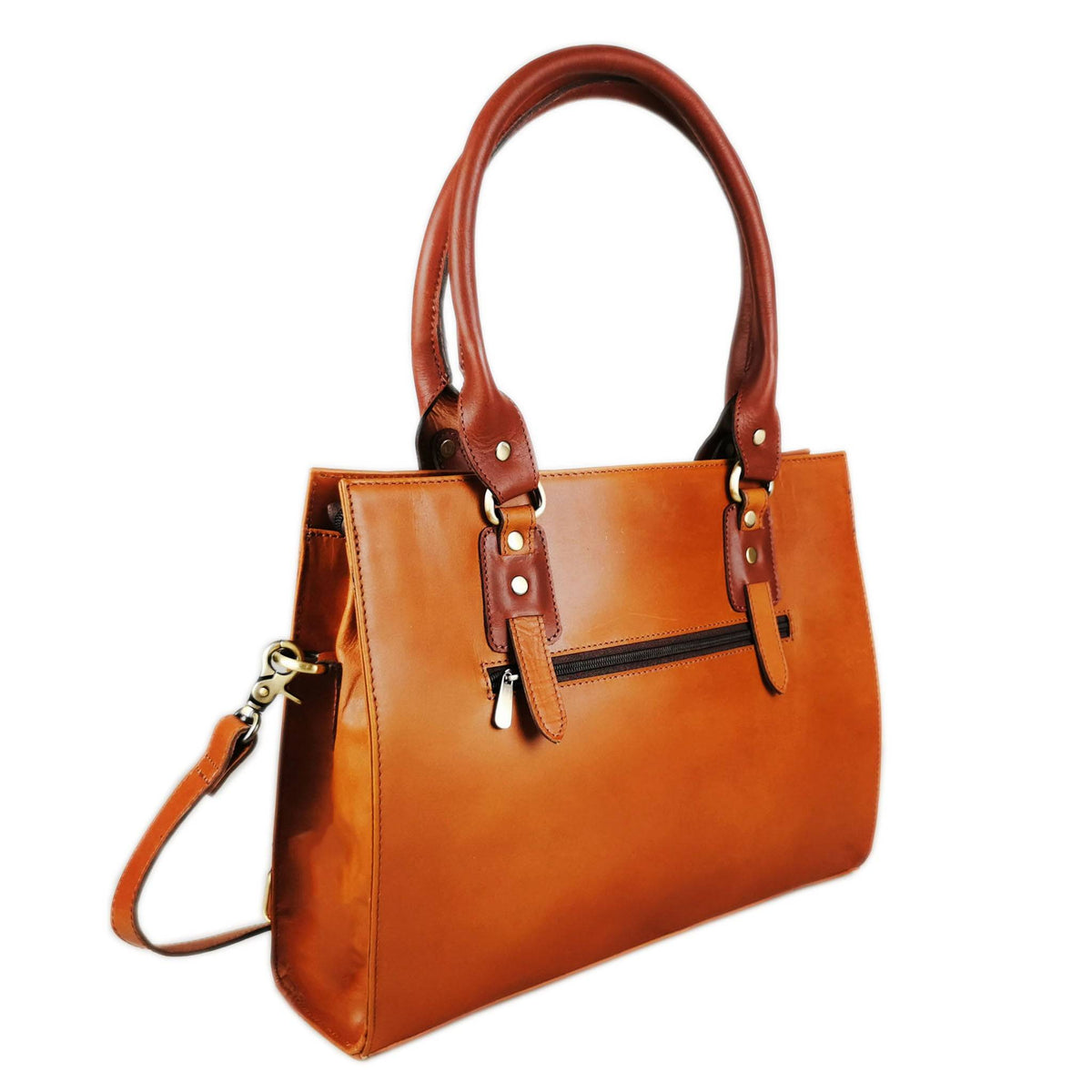 The Signature 15" Leather Laptop Bag, Tan