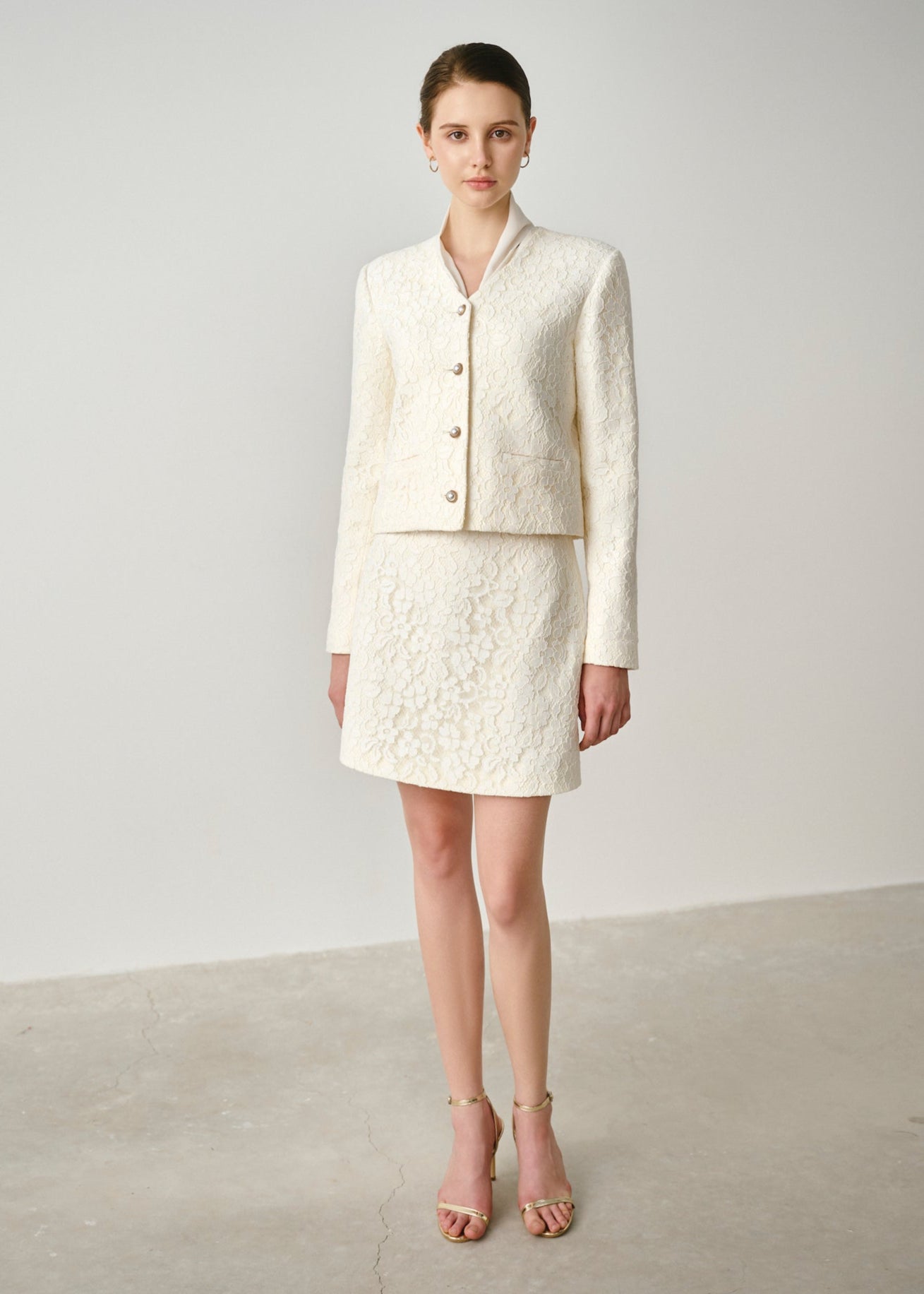 Pleated Tie-Neck Blouse