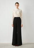 Button Shoulder Lace Top