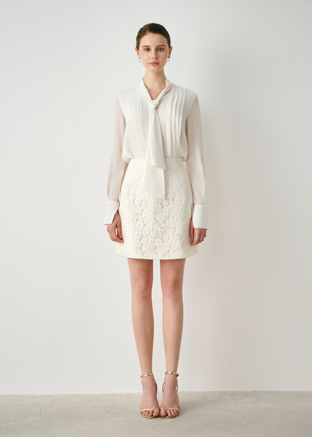 Lace Textured A-Line Mini Skirt