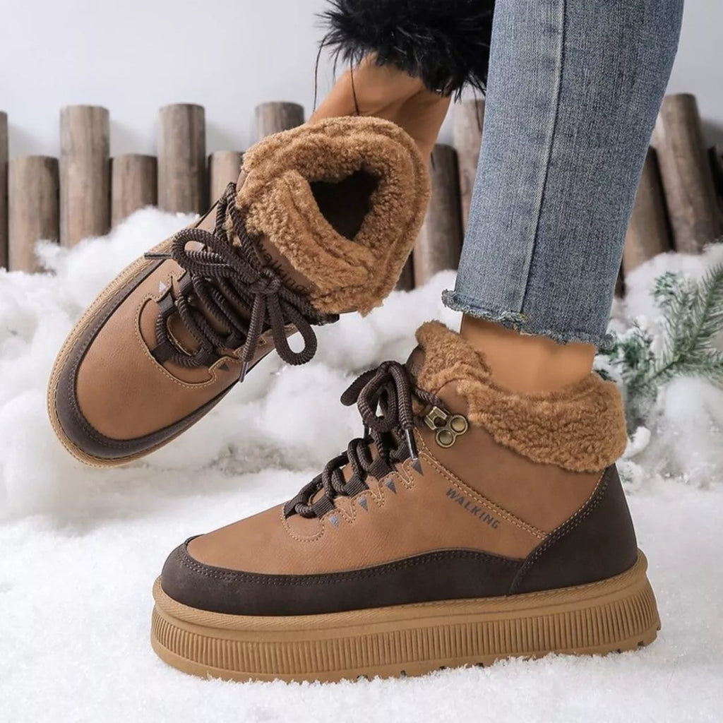 Lace Up Platform Ankle Boots