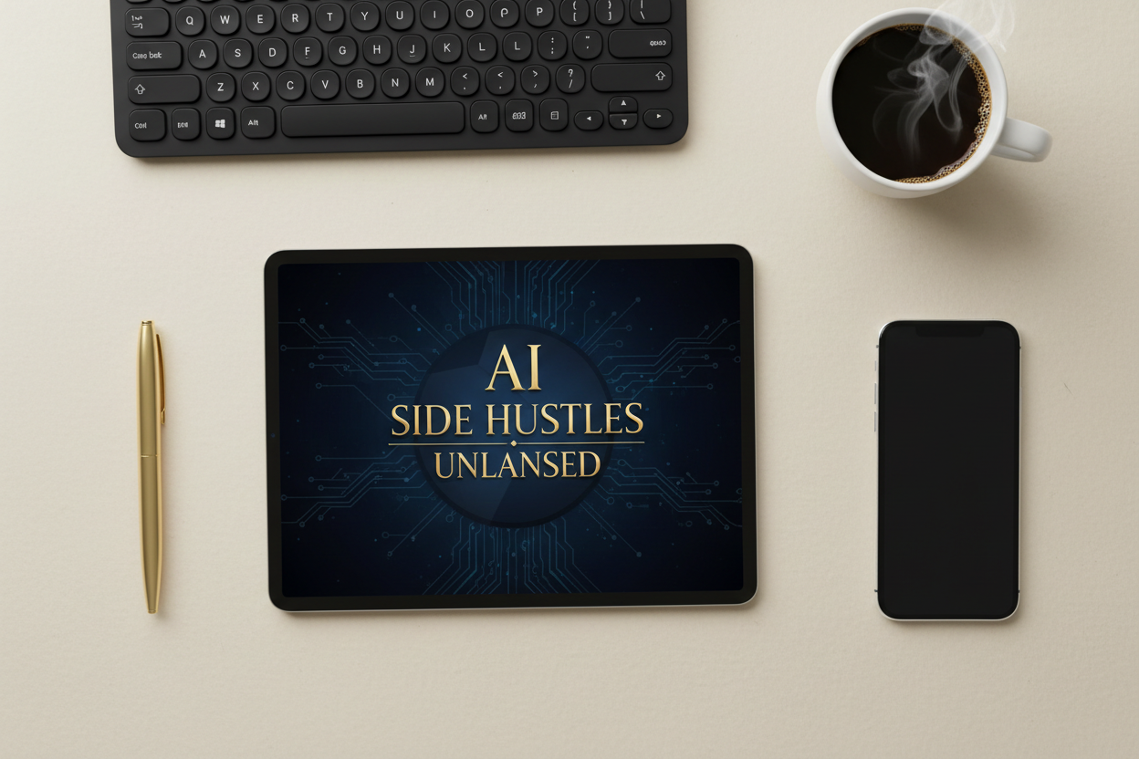 AI Side Hustles — Editorial Flat-Lay