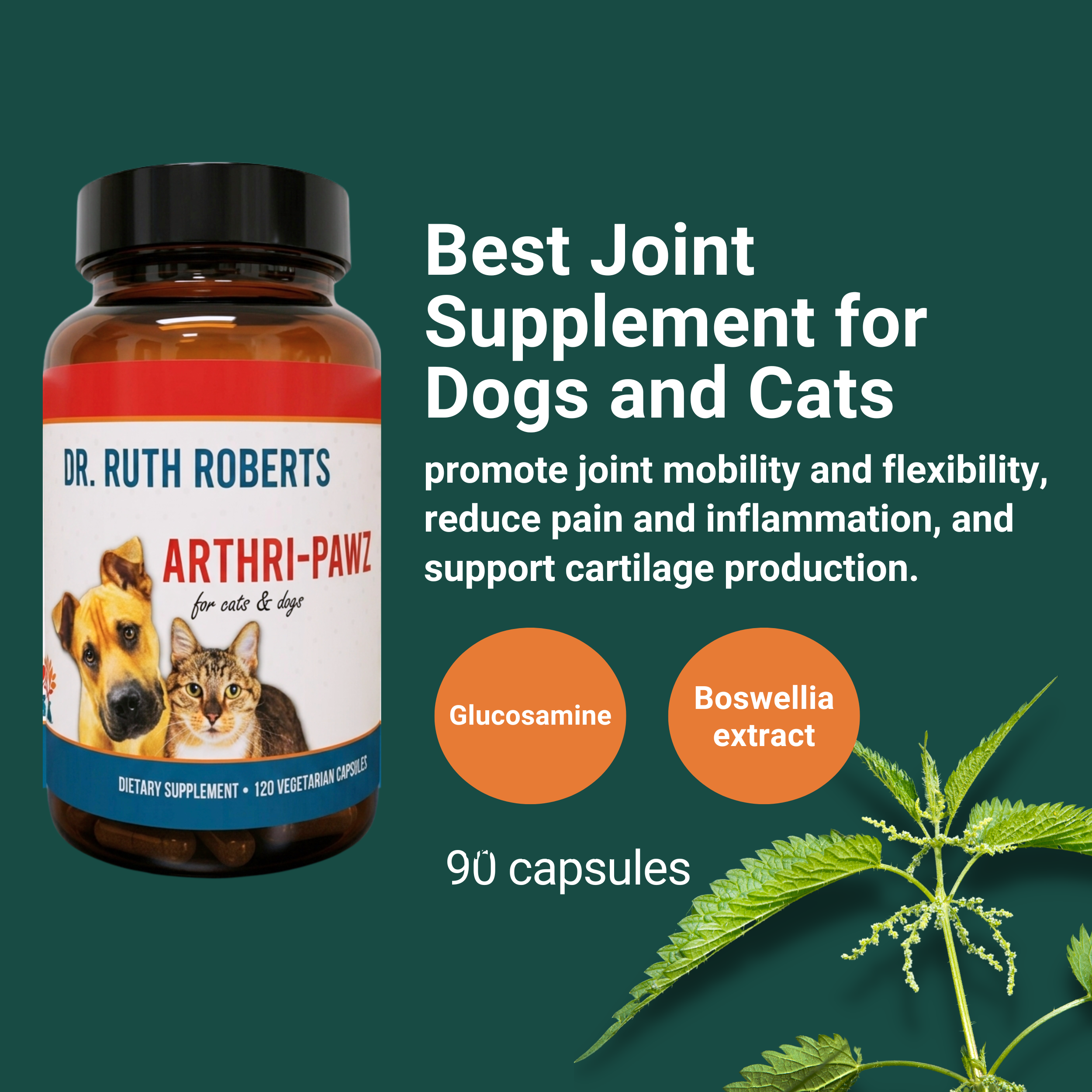 Arthri-Pawz — Glucosamine, MSM, Green-Lipped Mussel & UC-II Collagen for Dogs & Cats | Dr. Ruth Roberts