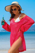 Women's Crochet Coverup Dress Crochet Coverup Dress - Side Split - Loose Fit