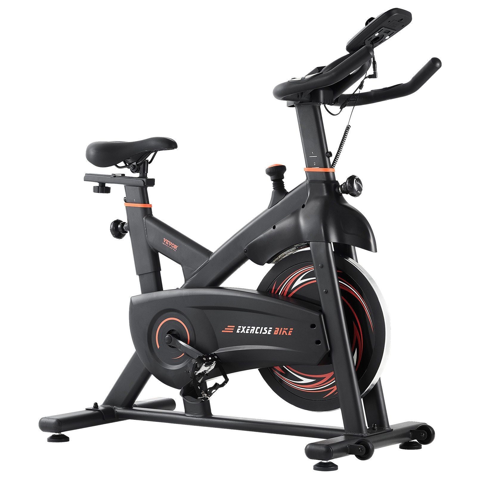 Exercise Bike, Adjustable Magnetic Resistance Stationary Bike, Indoor Cycling Bike for Home Cardio, Workout Bike with Silent Belt Drive, Comfortable Seat Cushion, LCD Monitor, and Heavy Flywheel