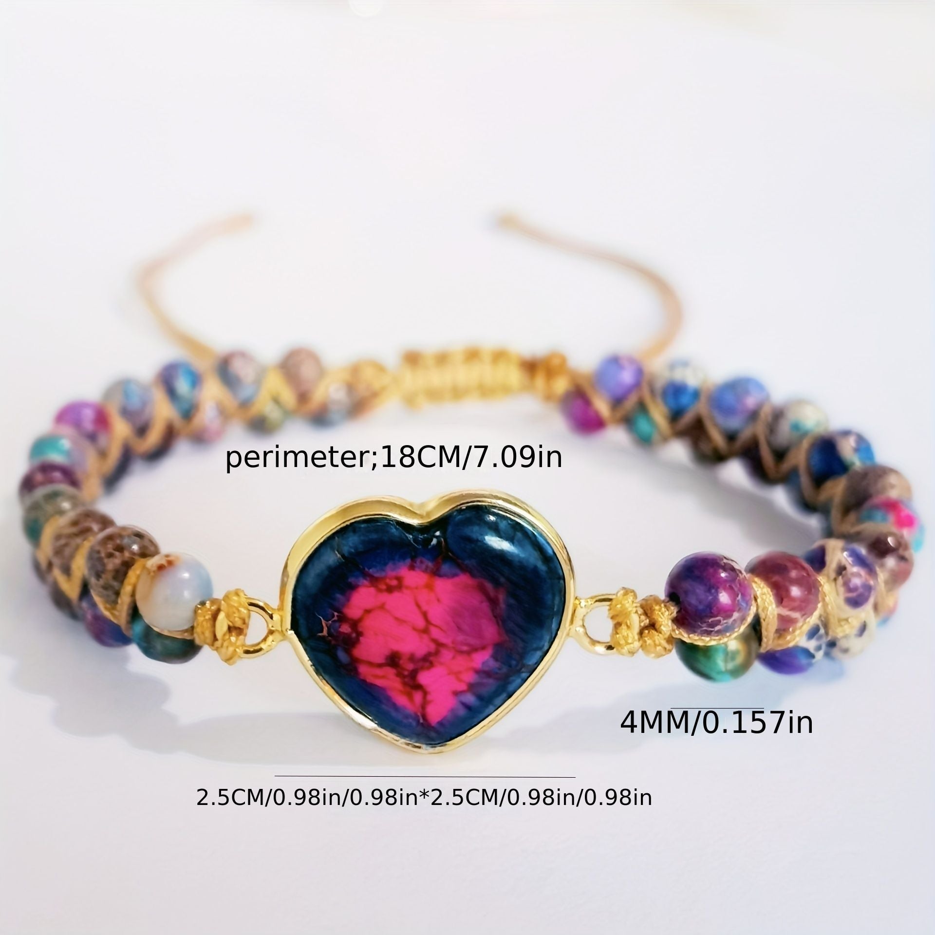 Hot Selling Bracelet Cross-border Goods Source Red Imperial Stone Bracelet Peach Heart Love Hand String Braided Bracelet