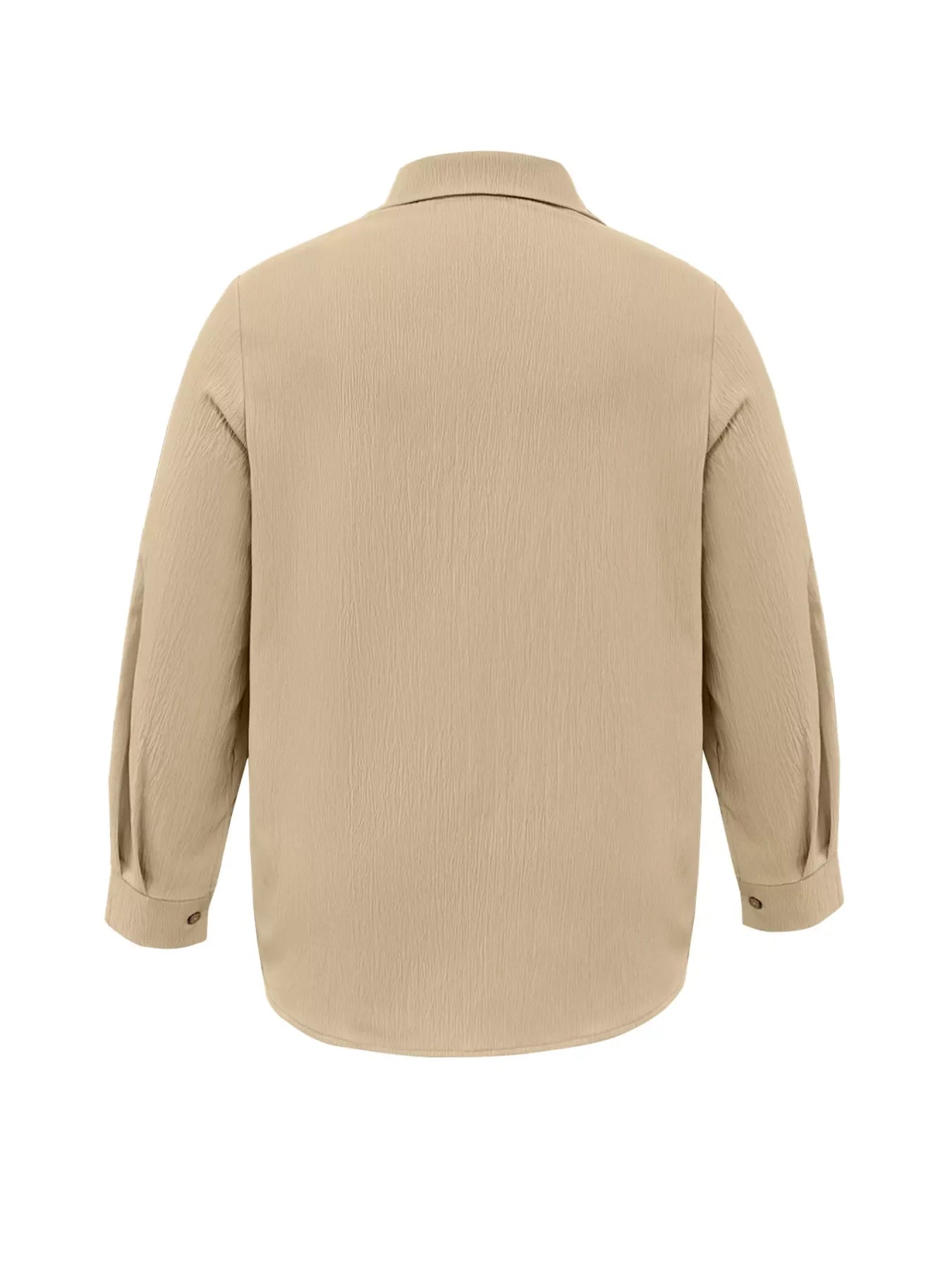 Plus Size Casual Long Sleeve Button-Down Shirt