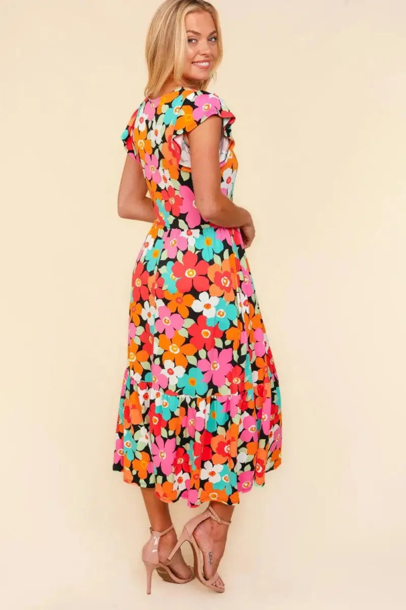 Dresses Trendsi Floral Midi Dress Women's Casual Summer Dress w/ Pockets Ship USA