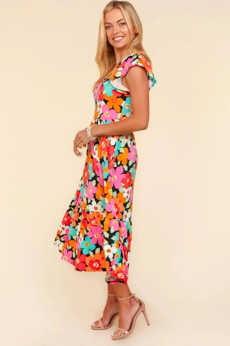 Dresses Trendsi Floral Midi Dress Women's Casual Summer Dress w/ Pockets Ship USA