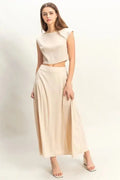 Women's Skirt Set Sleeveless Maxi Skirt Set - Comfortable - Two Piece Outfit
