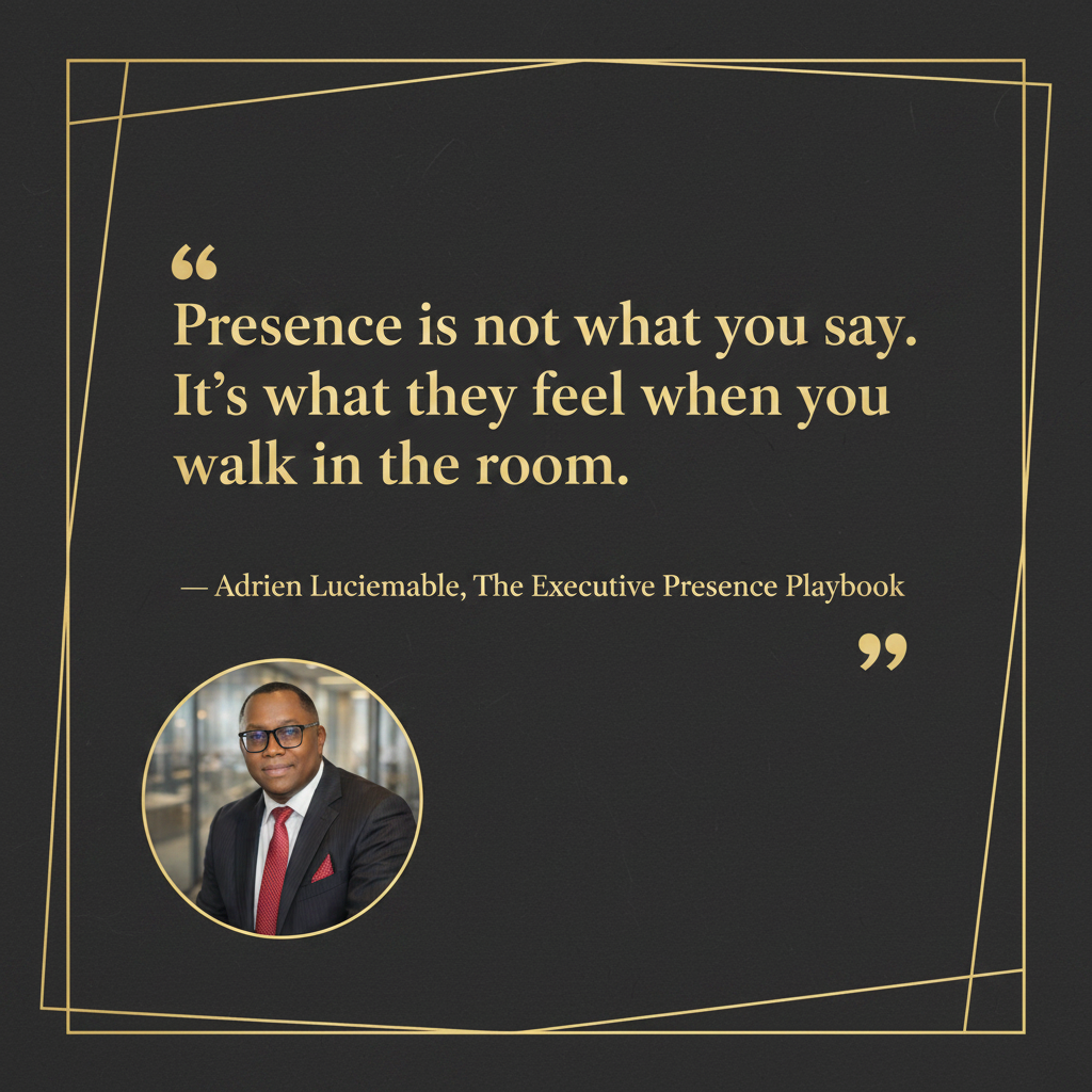 Presence is not what you say — Adrien Luciemable quote