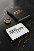 Motivating Route Supervisors ebook mockup by Adrien Luciemable on dark charcoal marble with gold accents and dramatic lighting