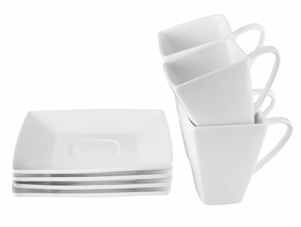 Square Porcelain Dinnerware Set — 20-Piece Service for 4 | Little White Dish
