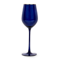 Navy Gloss Wine Glasses — Set of 4 | 14k Gold Rim | Little White Dish