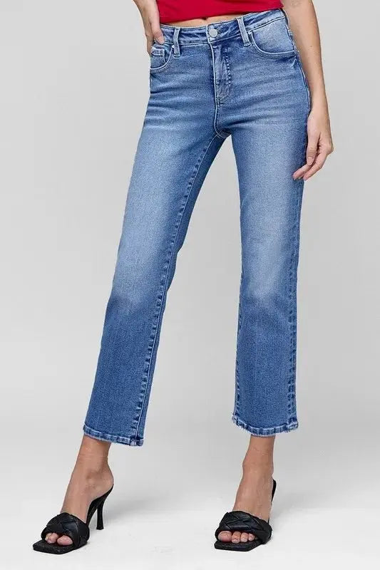 Plus Size Trendsi Jeans Straight Leg Tummy Control