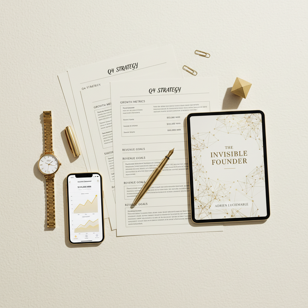 The Invisible Founder — Business Planning Flat-Lay