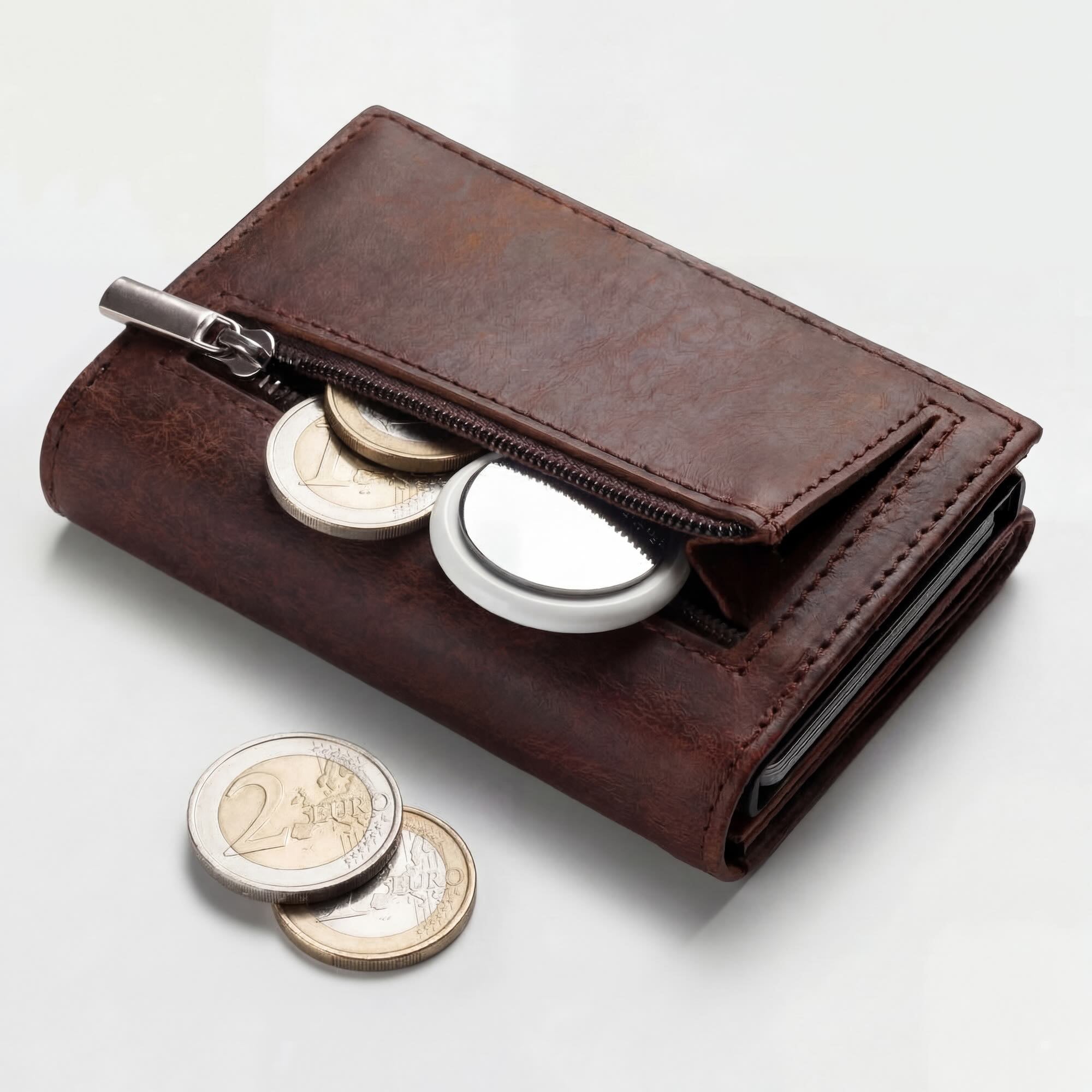 Robust Leather Wallet — Full-Grain Vegetable-Tanned, RFID Blocking, Pop-Up Card | Robust